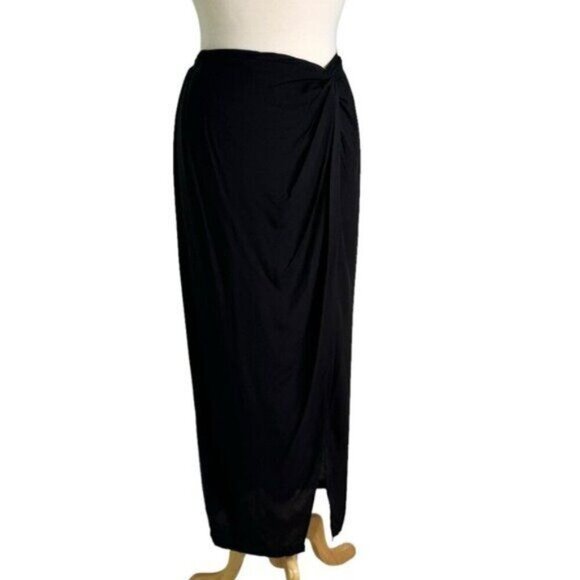 Aqua Swim Womens Black Sarong Beachwear Skirt Cover Up Size M/L NWT - Picture 2 of 8